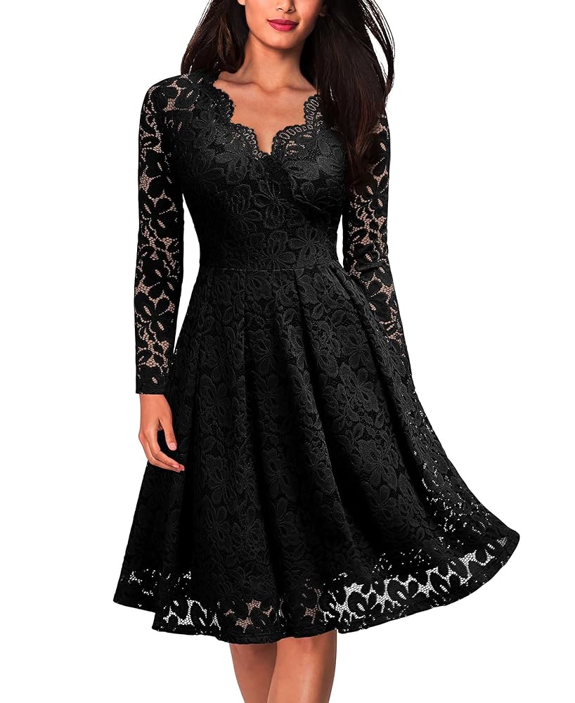 Amazon.com: MISSMAY Women's Vintage Floral Lace Long Sleeve